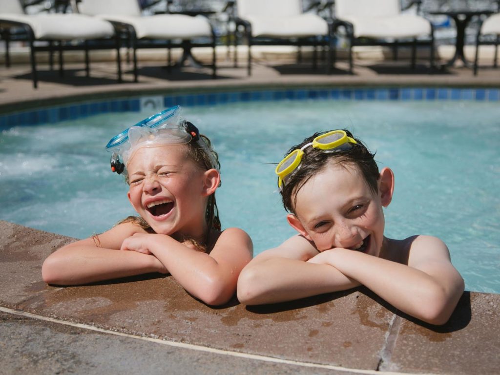 Kids playing at pool in San Diego