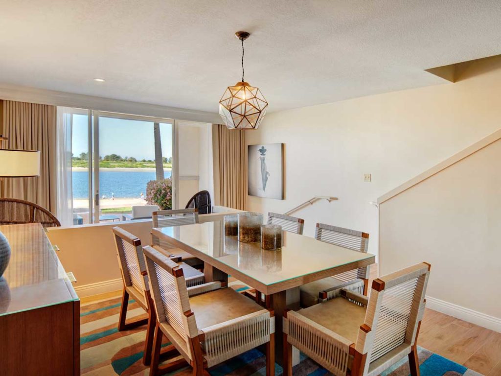 Barron Suite Dining Room with views at San Diego Mission Bay Resort