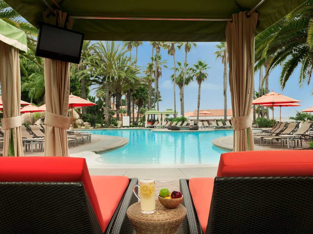 private cabana at pool in San Diego