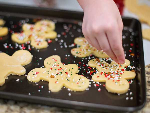 Making Christmas cookies at San Diego hotel