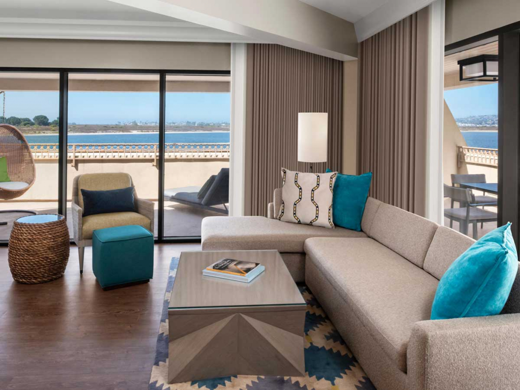 Mission Bay Waterfront Suite sitting room with view