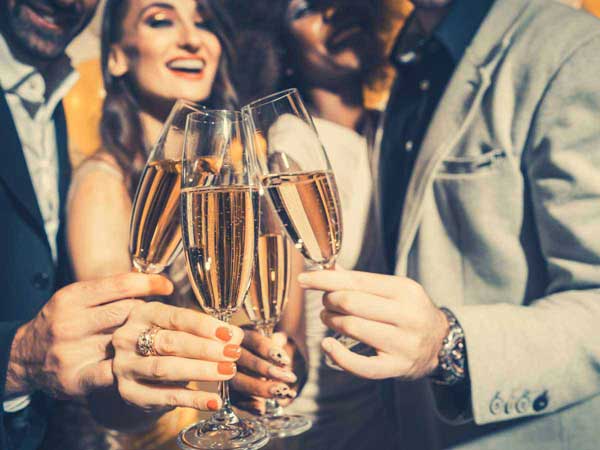 Champagne celebration in San Diego