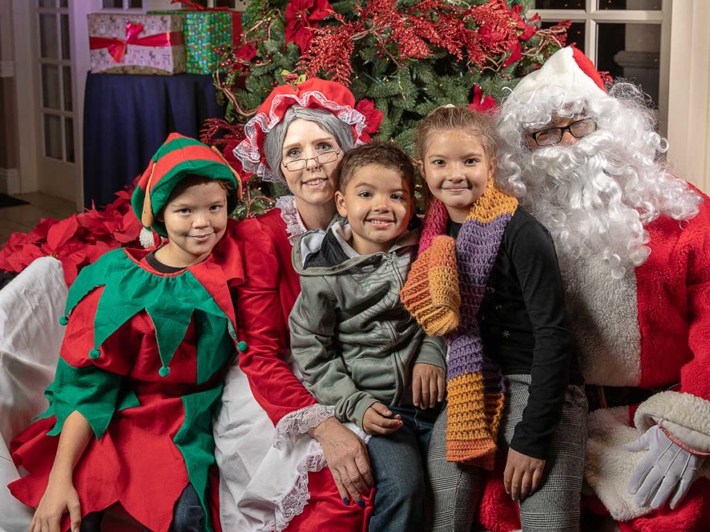 Santa and Mrs. Claus during Christmas at San Diego Mission Bay Resort