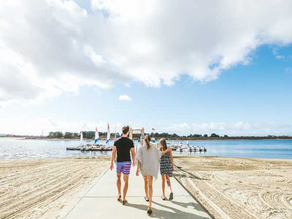 Friends on the beach.