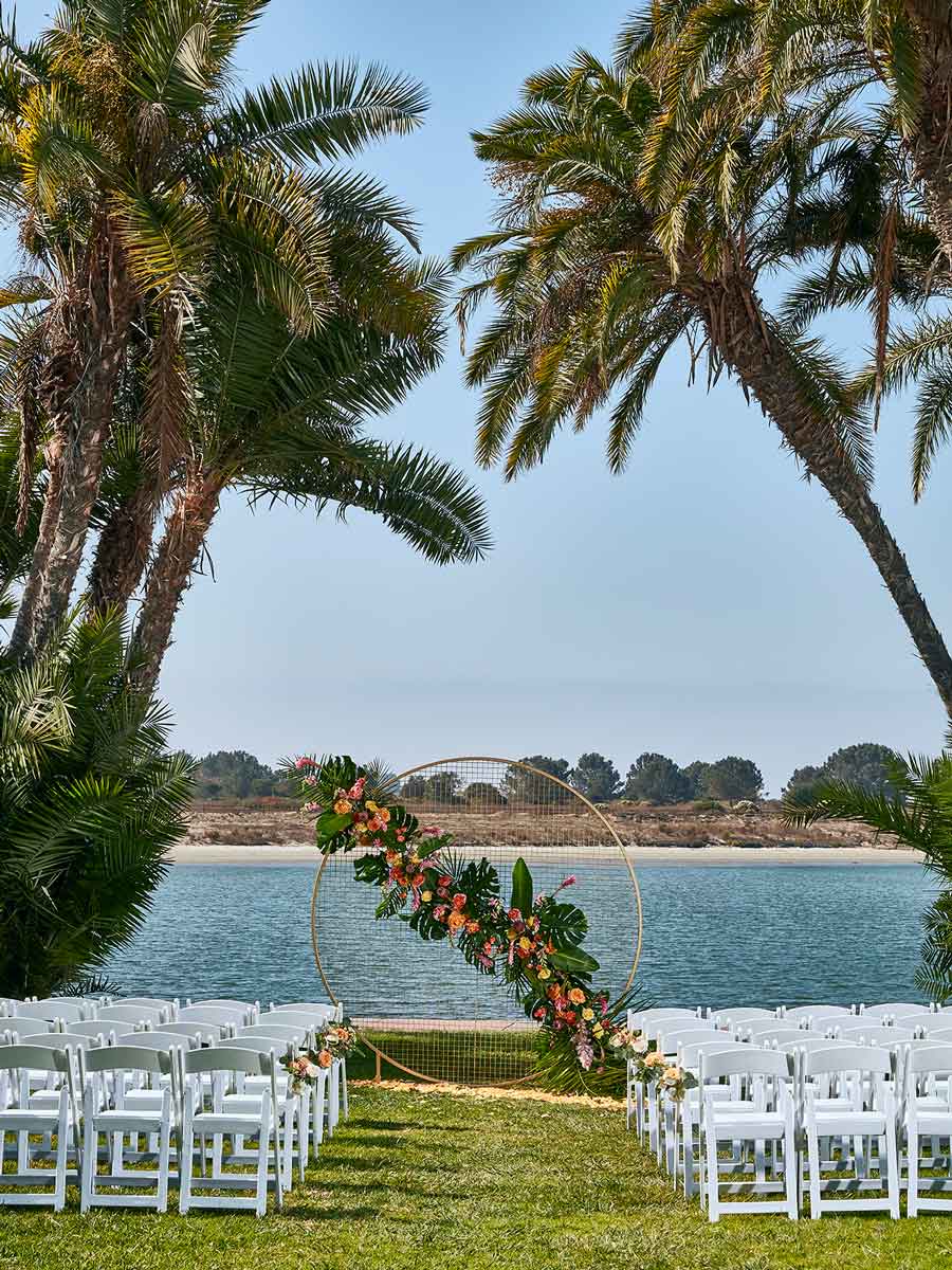 Wedding ceremony by the ocean.
