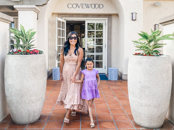 Mom And Daughter Outside Covewood Restaurant