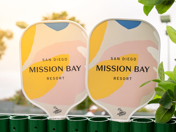 Pickleball Paddles With Mission Bay Resort Logo