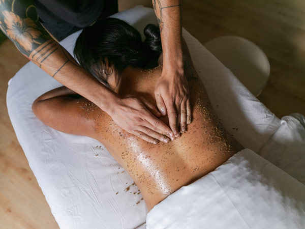 Lady Getting A Scrub At The Spa