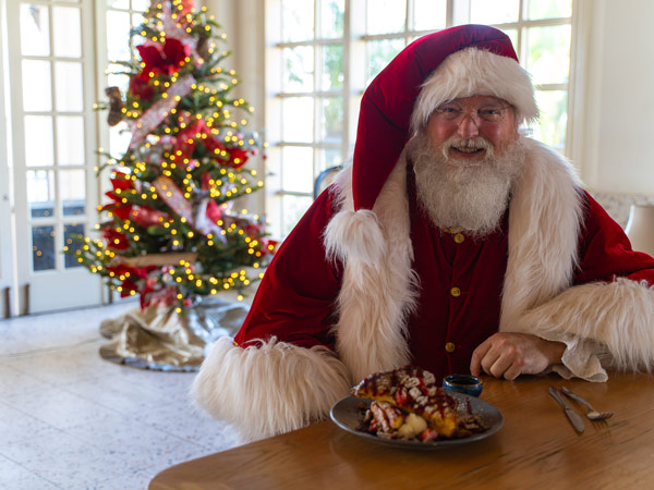Santa Eating Breakfast