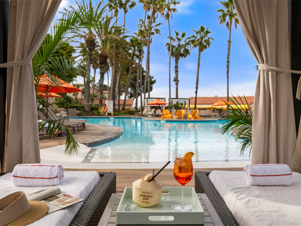 Cabana at the pool with pool view