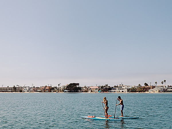 Stand-up paddleboarding on Mission Bay at San Diego Mission Bay Resort